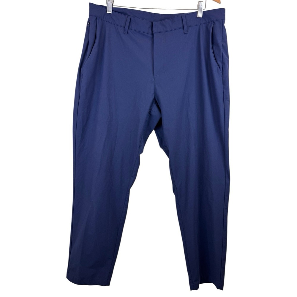 Fabletics Don Trouser‎ 36x29 Short (actual) Navy Blue Chino Athleisure Casual